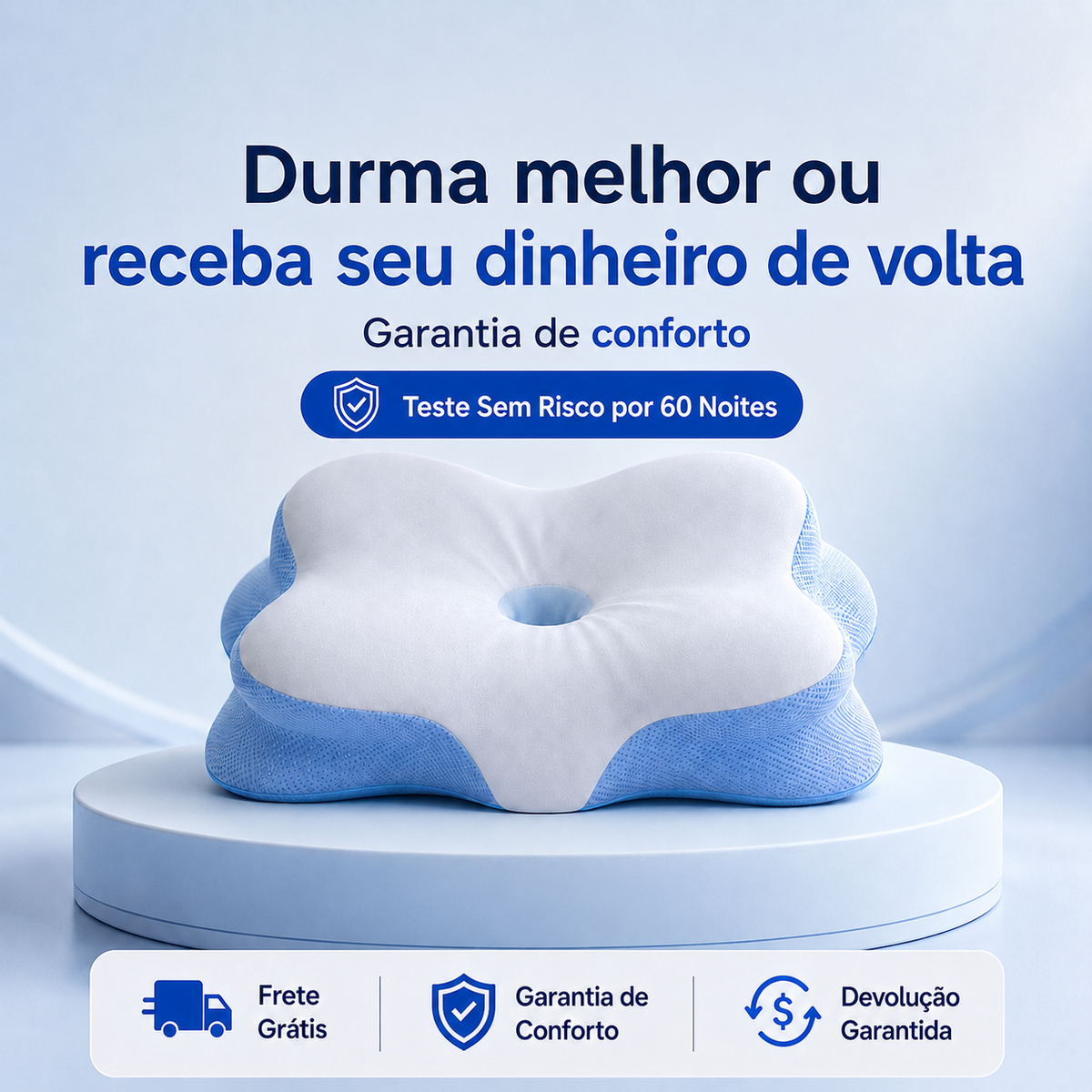 OrthoSono™ 5 em 1 - Travesseiro Que Reduz a Apneia do Sono - Sem Aparelho CPAP | Aconchelo