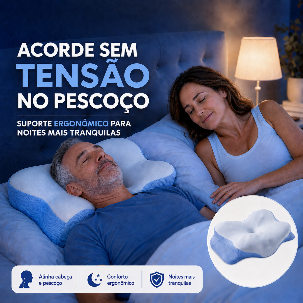 OrthoSono™ 5 em 1 - Travesseiro Que Reduz a Apneia do Sono - Sem Aparelho CPAP | Aconchelo